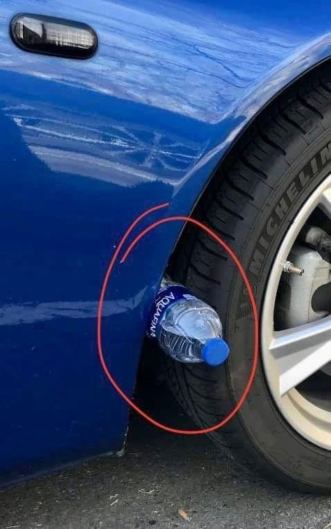 If You See a Plastic Bottle on Your Tire, Pay Close Attention