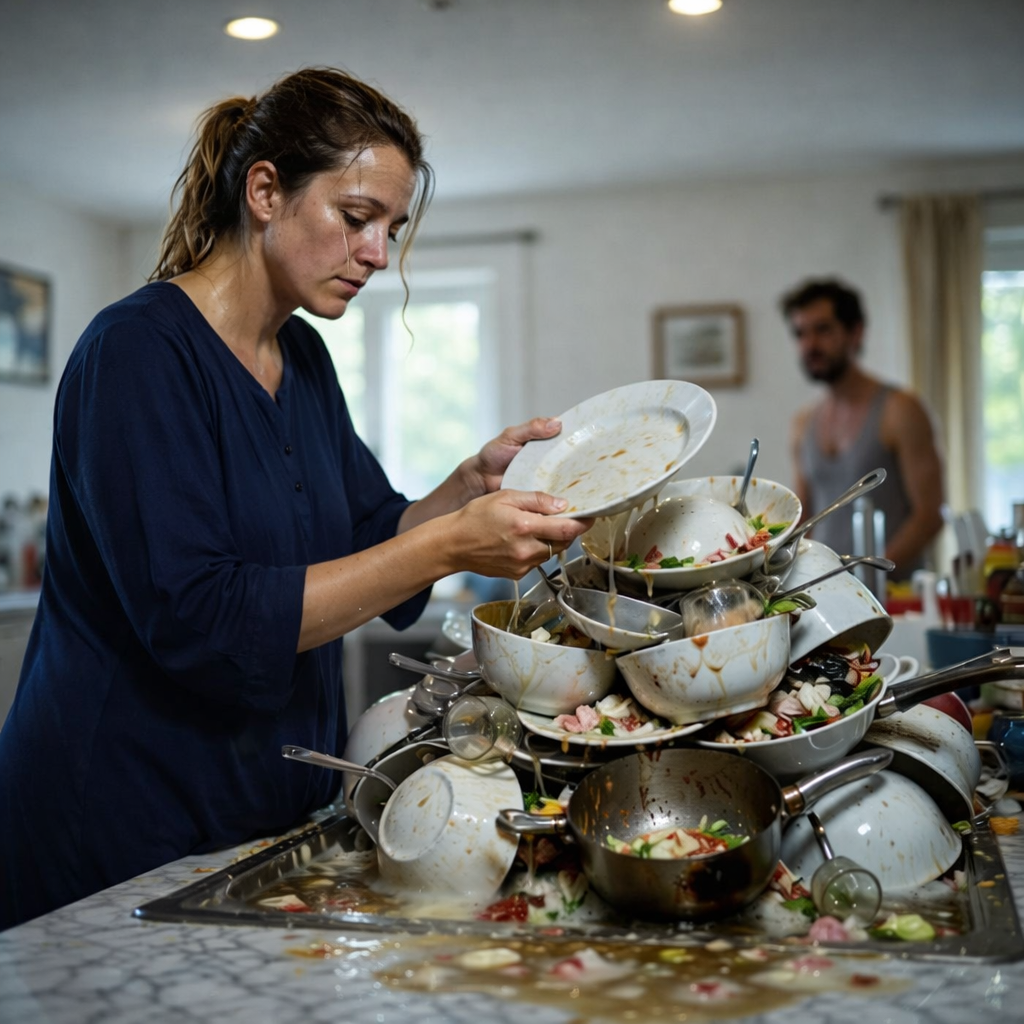 When I Saw My Wife, Eight Months Pregnant, Washing Dishes Alone at 10 PM… I Said Something That Changed My Family Forever