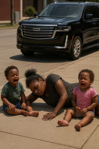 A homeless Black woman collapsed by the roadside, her two-year-old twin children crying in despair — and when a billionaire passed by, he was shocked to see that the two children looked exactly like him…