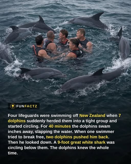 Dolphins Circled Four Swimmers for 40 Minutes to Shield Them From a Great White